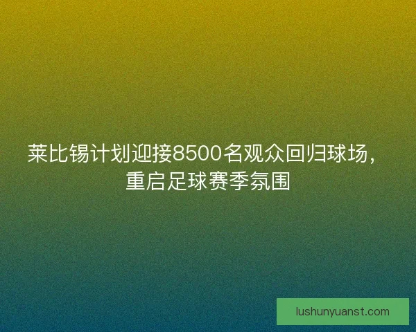 莱比锡计划迎接8500名观众回归球场，重启足球赛季氛围