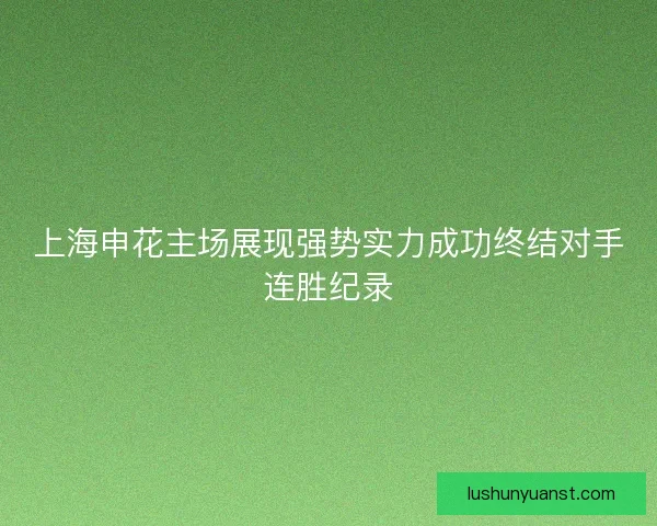 上海申花主场展现强势实力成功终结对手连胜纪录 上海申花主场展现强势实力成功终结对手连胜纪录